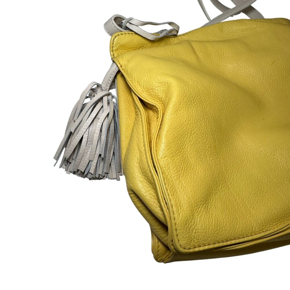 Brighton Etta Yellow Soft‎ Leather Tassel Cross Body Handbag $240 - Picture 6 of 12